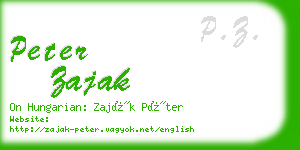 peter zajak business card